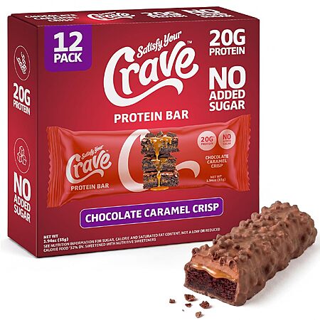 12-Pk 1.94-Oz Satisfy Your Crave Protein Bars (various)