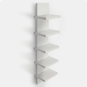 31" Bloddream 5 Tier Wall Vertical Column Small Floating Shelf Storage (White)