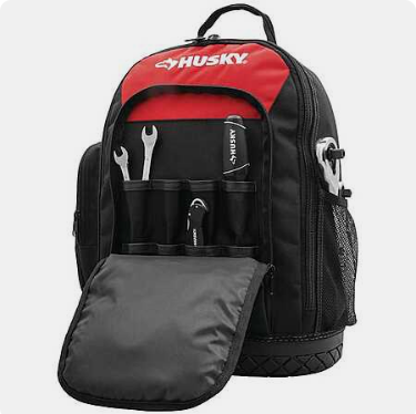 Select Home Depot Stores: 16" Husky 3-Zippered Compartment Tool Backpack